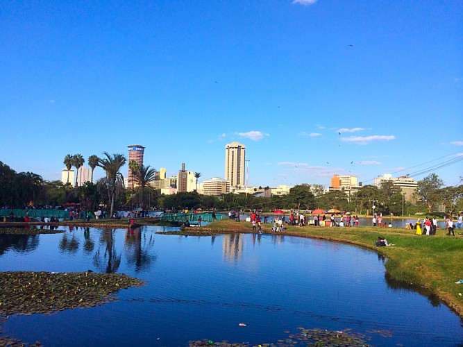 Pohľad na centrum Nairobi z Uhuru parku